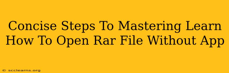 Concise Steps To Mastering Learn How To Open Rar File Without App