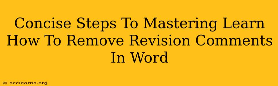 Concise Steps To Mastering Learn How To Remove Revision Comments In Word