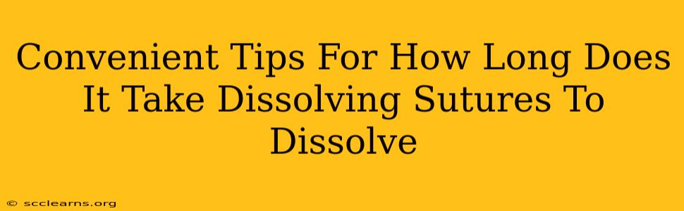 Convenient Tips For How Long Does It Take Dissolving Sutures To Dissolve