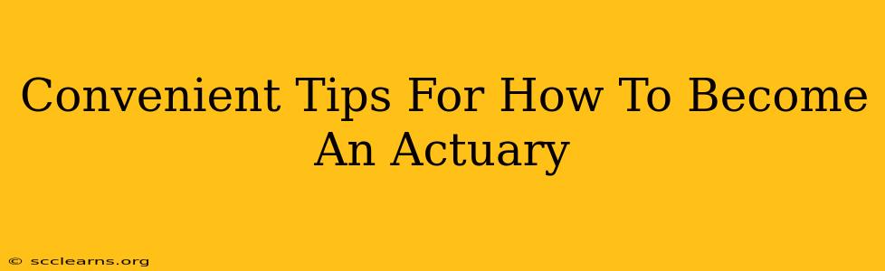 Convenient Tips For How To Become An Actuary