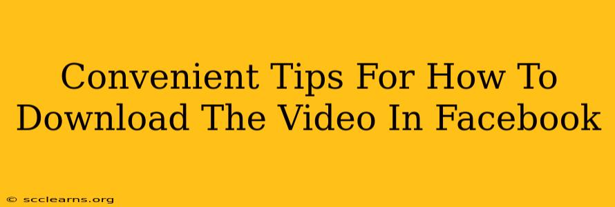 Convenient Tips For How To Download The Video In Facebook