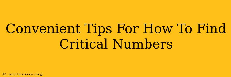 Convenient Tips For How To Find Critical Numbers