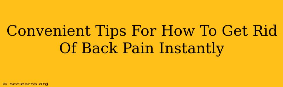 Convenient Tips For How To Get Rid Of Back Pain Instantly