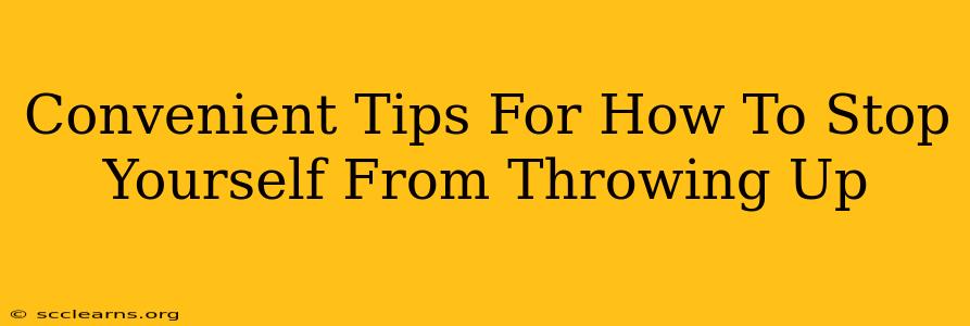 Convenient Tips For How To Stop Yourself From Throwing Up