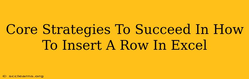 Core Strategies To Succeed In How To Insert A Row In Excel