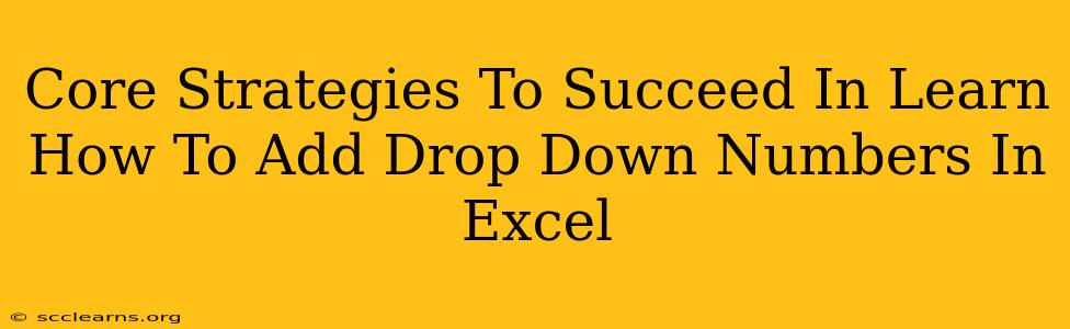 Core Strategies To Succeed In Learn How To Add Drop Down Numbers In Excel