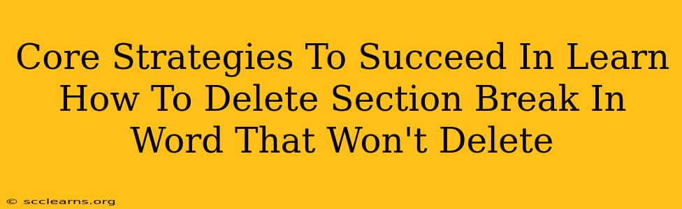 Core Strategies To Succeed In Learn How To Delete Section Break In Word That Won't Delete