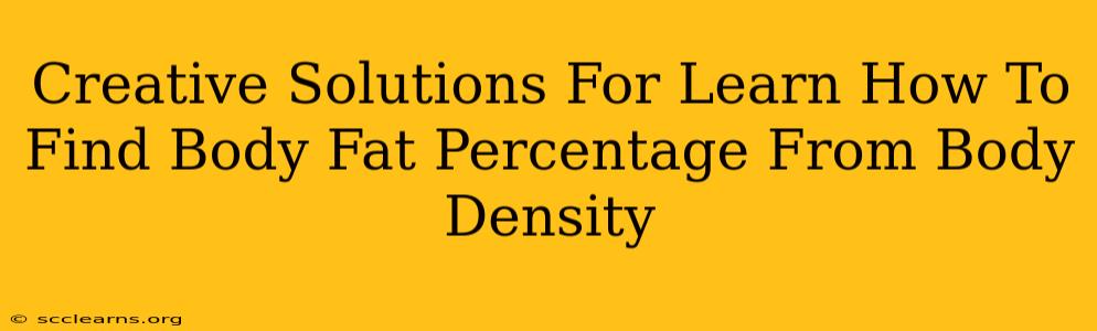 Creative Solutions For Learn How To Find Body Fat Percentage From Body Density