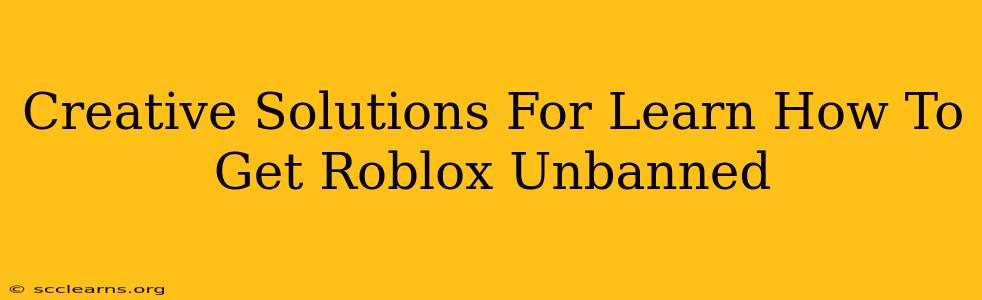 Creative Solutions For Learn How To Get Roblox Unbanned