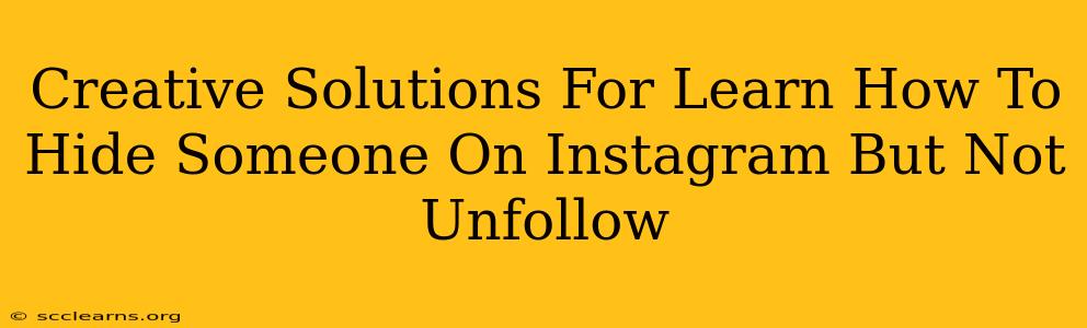 Creative Solutions For Learn How To Hide Someone On Instagram But Not Unfollow