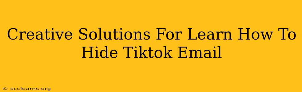 Creative Solutions For Learn How To Hide Tiktok Email