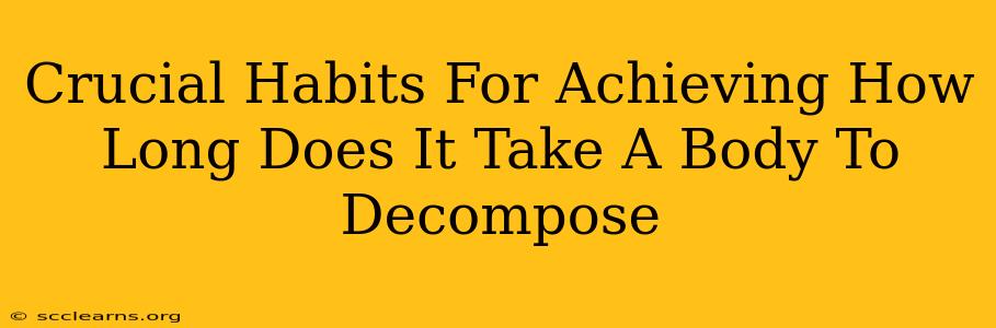 Crucial Habits For Achieving How Long Does It Take A Body To Decompose