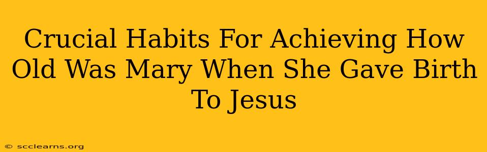 Crucial Habits For Achieving How Old Was Mary When She Gave Birth To Jesus