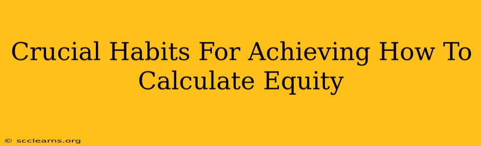 Crucial Habits For Achieving How To Calculate Equity