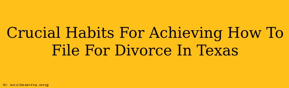 Crucial Habits For Achieving How To File For Divorce In Texas