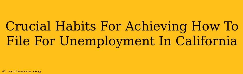 Crucial Habits For Achieving How To File For Unemployment In California