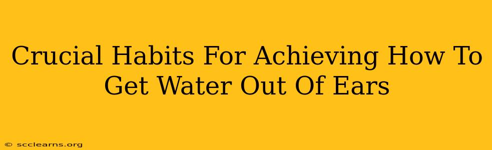 Crucial Habits For Achieving How To Get Water Out Of Ears