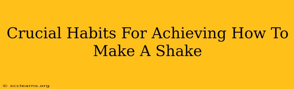 Crucial Habits For Achieving How To Make A Shake