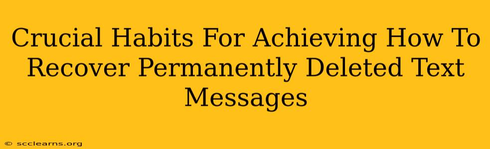 Crucial Habits For Achieving How To Recover Permanently Deleted Text Messages