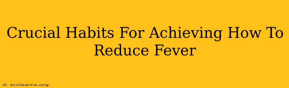 Crucial Habits For Achieving How To Reduce Fever