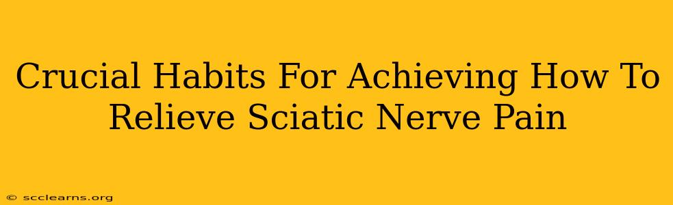 Crucial Habits For Achieving How To Relieve Sciatic Nerve Pain