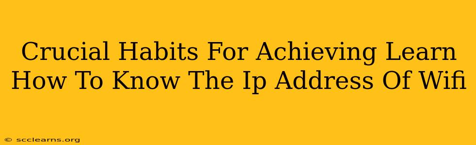 Crucial Habits For Achieving Learn How To Know The Ip Address Of Wifi