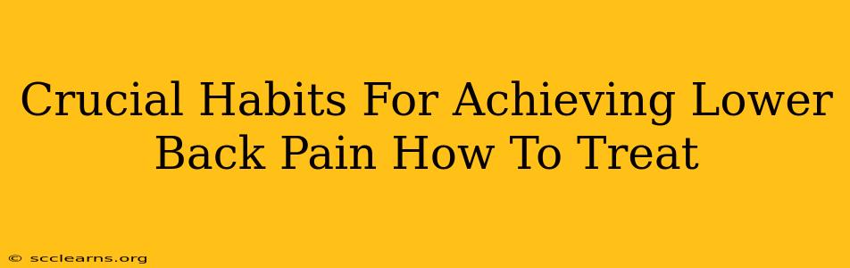 Crucial Habits For Achieving Lower Back Pain How To Treat