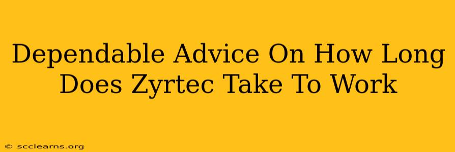 Dependable Advice On How Long Does Zyrtec Take To Work