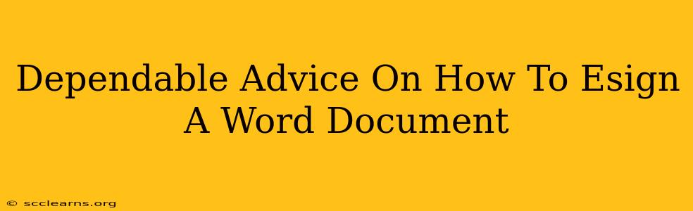 Dependable Advice On How To Esign A Word Document