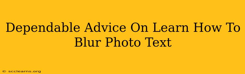 Dependable Advice On Learn How To Blur Photo Text