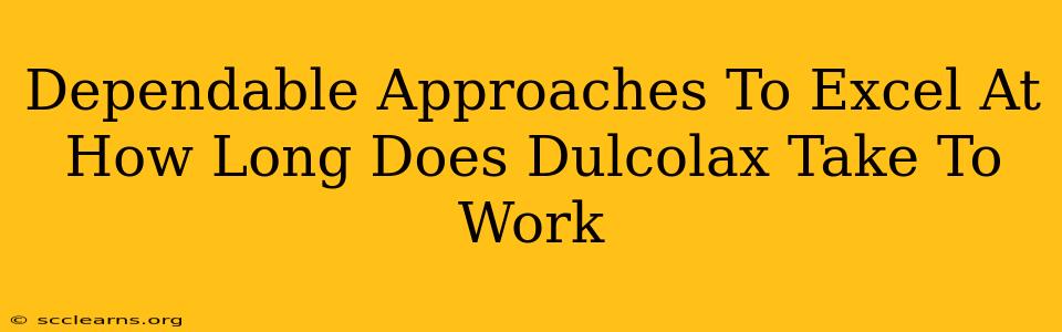 Dependable Approaches To Excel At How Long Does Dulcolax Take To Work