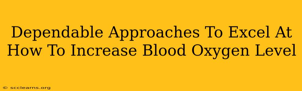 Dependable Approaches To Excel At How To Increase Blood Oxygen Level