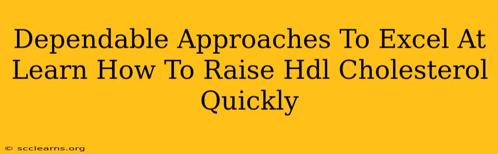 Dependable Approaches To Excel At Learn How To Raise Hdl Cholesterol Quickly