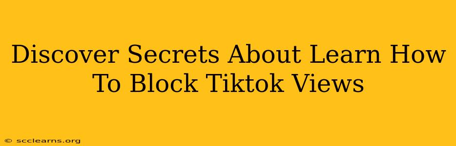 Discover Secrets About Learn How To Block Tiktok Views