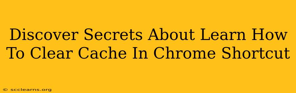 Discover Secrets About Learn How To Clear Cache In Chrome Shortcut