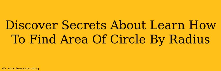 Discover Secrets About Learn How To Find Area Of Circle By Radius