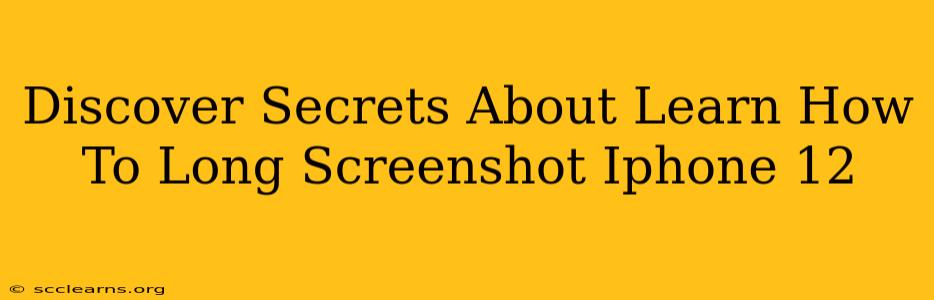 Discover Secrets About Learn How To Long Screenshot Iphone 12