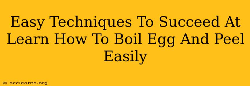 Easy Techniques To Succeed At Learn How To Boil Egg And Peel Easily