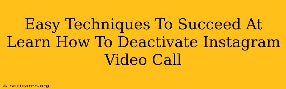 Easy Techniques To Succeed At Learn How To Deactivate Instagram Video Call