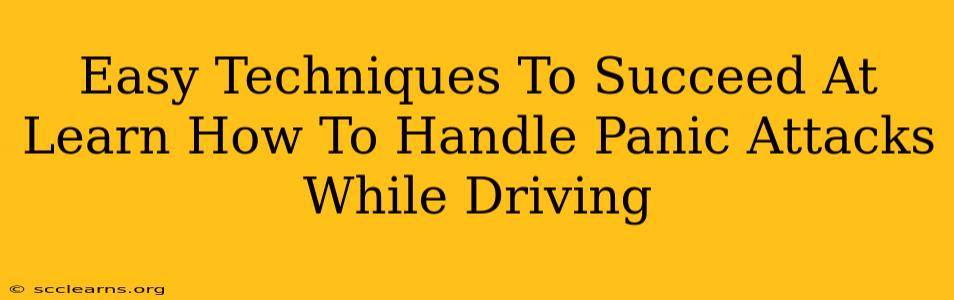 Easy Techniques To Succeed At Learn How To Handle Panic Attacks While Driving