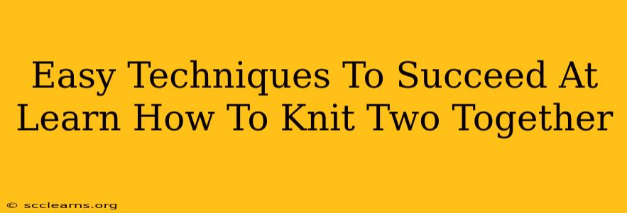 Easy Techniques To Succeed At Learn How To Knit Two Together