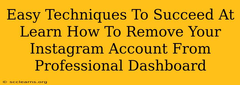 Easy Techniques To Succeed At Learn How To Remove Your Instagram Account From Professional Dashboard