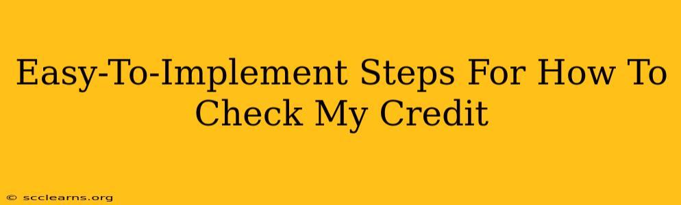 Easy-To-Implement Steps For How To Check My Credit