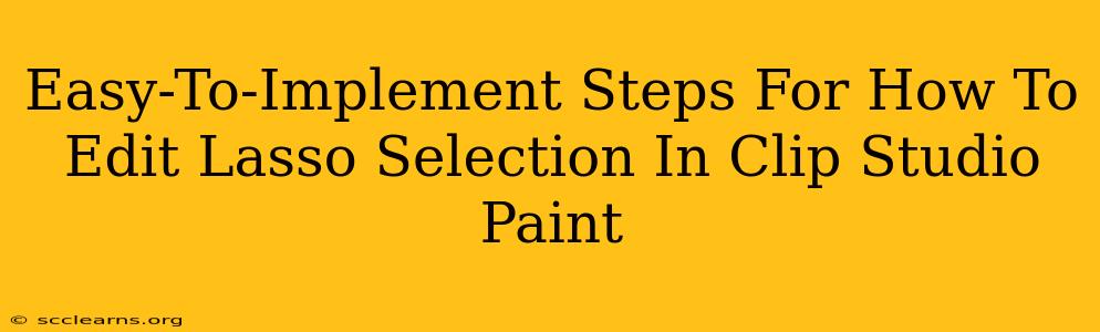 Easy-To-Implement Steps For How To Edit Lasso Selection In Clip Studio Paint