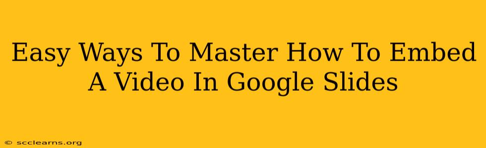 Easy Ways To Master How To Embed A Video In Google Slides