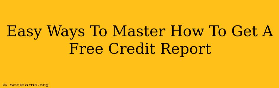 Easy Ways To Master How To Get A Free Credit Report