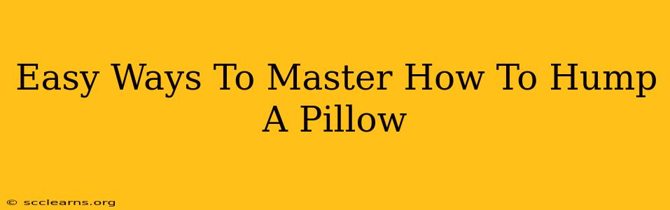 Easy Ways To Master How To Hump A Pillow