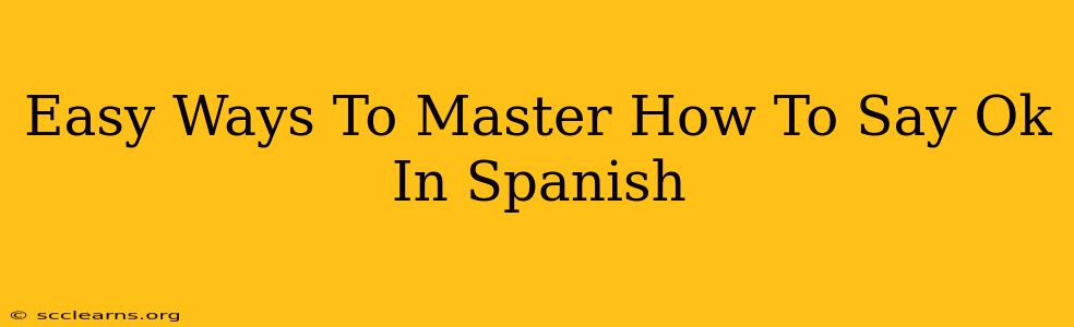 Easy Ways To Master How To Say Ok In Spanish