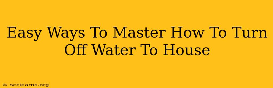 Easy Ways To Master How To Turn Off Water To House