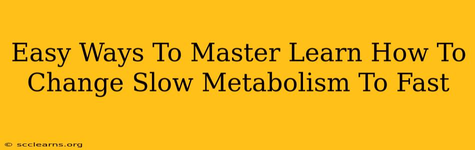 Easy Ways To Master Learn How To Change Slow Metabolism To Fast